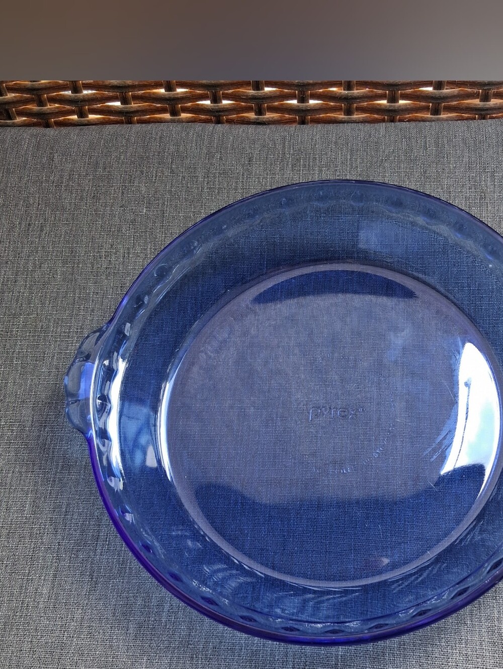 Vtg PYREX Cobalt Blue Glass Fluted Pie Pan #229-12 Crimped Deep Dish Plate 9.5"